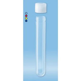 Sarstedt - Test Tube Round Bottom Plain 16.5 X 101 mm 13 mL Without Color Coding Screw Cap Polypropylene Tube - 60.540.500