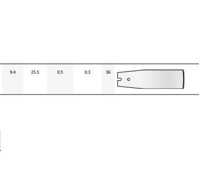 MicroAire Surgical Instruments Micro Sagittal Saw Blade Micro-Sagittal 0.4 Material Thickness X 0.6 Cut Thickness X 9.4 Width X 25.5 mm Usable Length - 1200-038