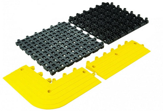 US Plastic Corp. Wearwell, Inc ErgoDeck Outside Corner Yellow 15" x 15" x 6" Case of 4 - 560.78X6X15X15Y