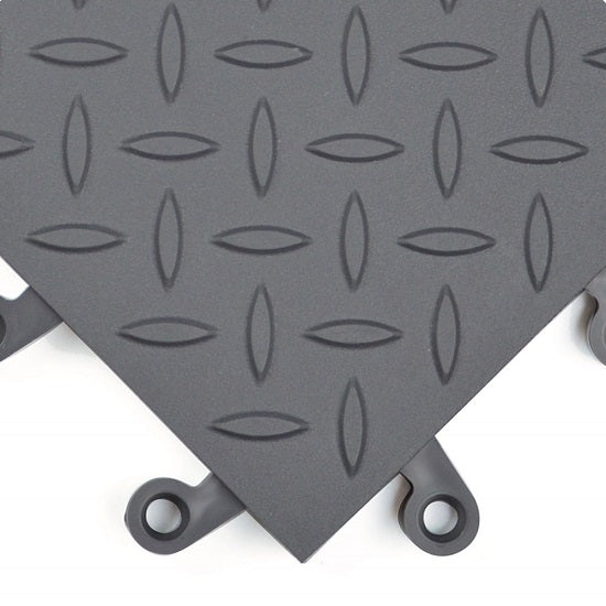 US Plastic Corp. Wearwell, Inc Charcoal Gray Diamond Plate ErgoDeck Safety System- 590.78X18X18CH