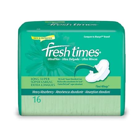 First Quality PAD, FEMININE HYGIENE FRESH TIMES ULTRA THIN (16/BG 12/CS) - FSH05502/5