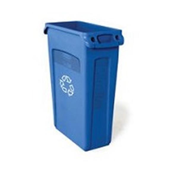 Saalfeld Redistribution Slim Jim Recycling Container 23 Gallon Rectangular Blue LLDPE Open Top - FG354007BL