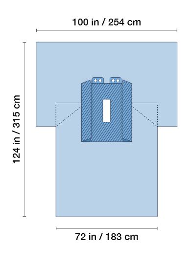 SteriGuard - Abdominal Drape Lap Cholecystectomy T-Drape 100 W X 72 W X 124 L Inch Sterile - I80-05162G-S