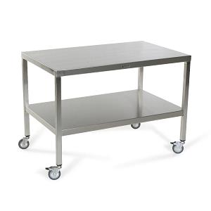 Mid Central Medical TABLE, WORK MOBILE LOWER SHELFS/STL 24"X60"X35" D/S - MCM582S-CA