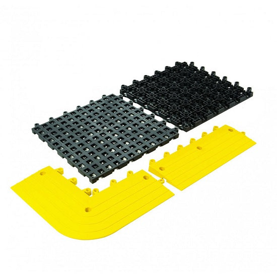 US Plastic Corp. Wearwell, Inc ErgoDeck Outside Corner Black 15" x 15" x 6" Case of 4 - 560.78X6X15X15B