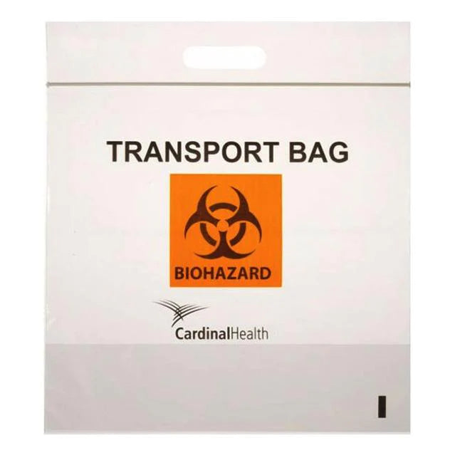 Cardinal - Specimen Transport Bag with Document Pouch 6 X 9 Inch Zip Closure Biohazard Symbol / Storage Instructions / Instructions for Use NonSterile - CH6X9BIO