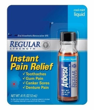 Pfizer Anbesol Oral Pain Relief Liquid 0.41 oz. Bottle - 573021541