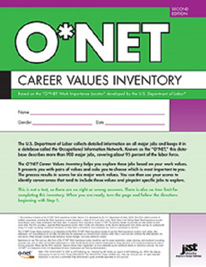 O*NET Career Values Inventory-Third Edition (25) 