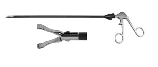 Elmed Style A: Rigid One-Piece Instrument with Flush Port - Babcock Grasper Short Delicate, 10mm Jaw