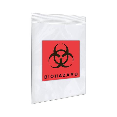 Cardinal Specimen Transport Bag With Document Pouch 12 X 15 Inch Polyethylene Biohazard Symbol / Storage Instructions Zip Closure - CH12X15BIO