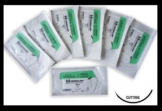 Covidien Dermalon Suture with Needle Nonabsorbable Uncoated Blue Suture Monofilament Nylon Size 2-0 18 Inch Suture 1-Needle 26 mm Length 3/8 Circle Conventional Cutting Needle - 8886174451