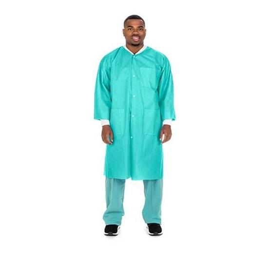 Cardinal Lab Coat Teal Medium Long Sleeves Knee Length - C3660TE