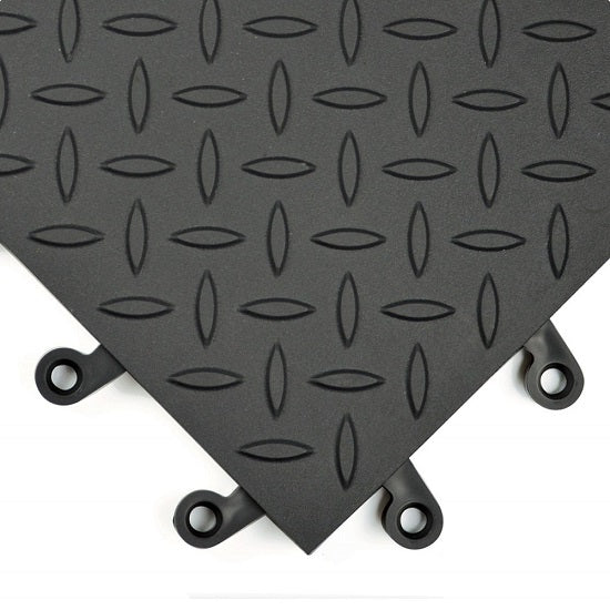 US Plastic Corp. Wearwell, Inc Black Diamond Plate ErgoDeck Safety System-590.78X18X18BK