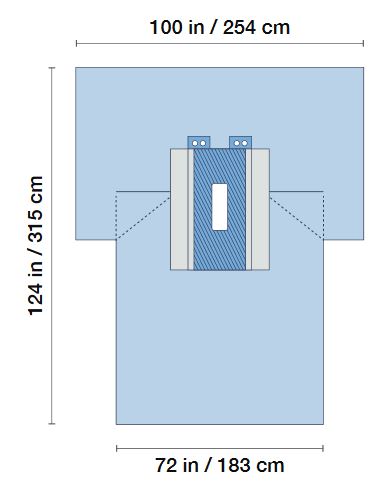 SteriGuard - Abdominal Drape Lap Cholecystectomy T-Drape 100 W X 72 W X 124 L Inch Sterile - I80-05164G-S