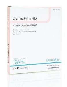 DermaRite Industries DermaFilm HD Hydrocolloid Dressing 6 X 6 Inch Square Sterile - 33660