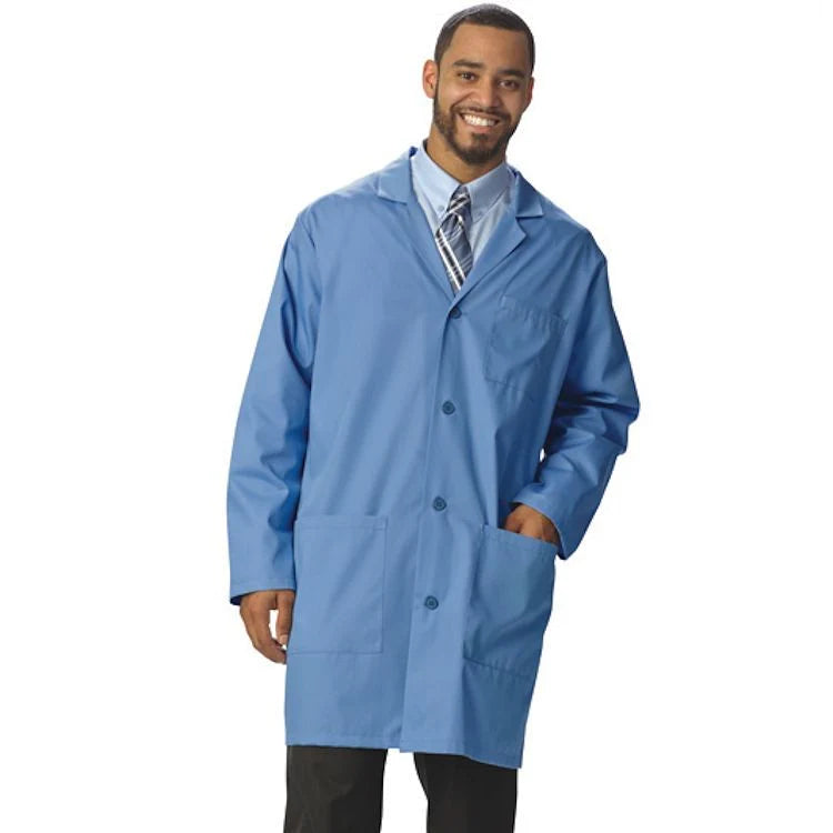 Fashion Seal Uniforms - Lab Coat Pewter Large Knee Length Reusable - 3303- L