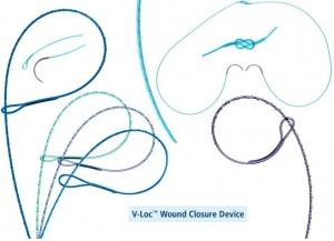 Covidien V-Loc 180 Wound Closure Device Suture with Needle Absorbable Uncoated Green Suture Barbed Monofilament Polyglyconate Size 0 24 Inch Suture 1-Needle 37 mm Length 1/2 Circle Taper Point Needle - VLOCL0336