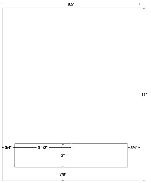 Tabbies Integrated Label Forms - 3-1/2"W x 2"H, 1500 per Case - 59902