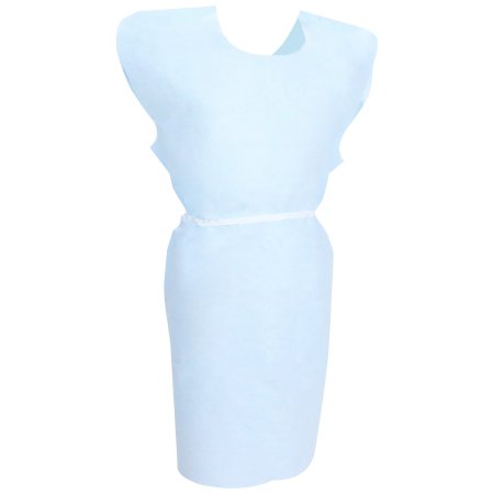 McKesson - Patient Exam Gown One Size Fits Most Blue Disposable - 18-10847