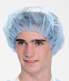 ValuMax 2010P Pleated Bouffant Caps - Case of 1000 - Blue Latex-Free
