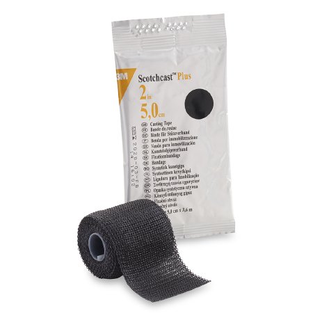 3M Ortho 3M Scotchcast Plus Cast Tape 2 Inch X 12 Foot Fiberglass Black - 82002A