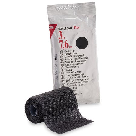 3M Scotchcast Plus - Cast Tape 3 Inch X 12 Foot Fiberglass / Resin Black - 82003A