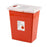 SharpSafety - Sharps Container 26 H X 18-1/4 W X 12-3/4 D Inch 18 Gallon Red Base / White Lid Horizontal Entry Gasketed Hinged Lid - 8998