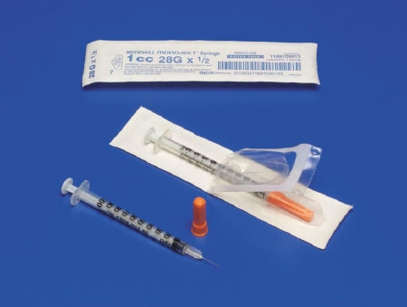 Monoject - Insulin Syringe with Needle 0.3 mL 29 Gauge 1/2 Inch Regular Wall NonSafety - 8881600145
