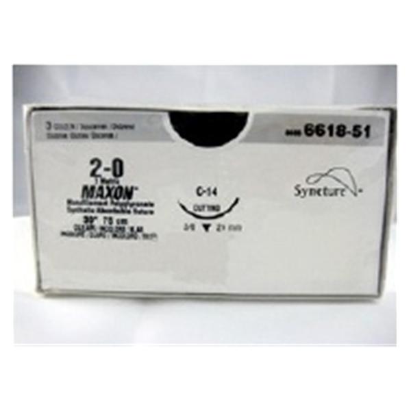 Medtronic MITG-Covidien Suture 2-0 Polyglyconate Copolymer C-14 Maxon Clear 30" Monofilament 36/Ca - 8886661851