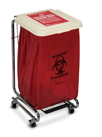 Medegen Medical Products LLC Hamper Stand Rolling Square Opening Foot Pedal Self-Closing Lid - 15-9000