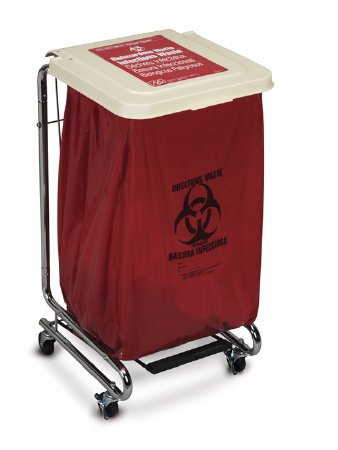 Medegen Medical Products - Hamper Stand Rolling Square Opening Foot Pedal Self-Closing Lid - 15-9000