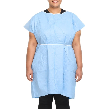 Graham Medical Products - Patient Exam Gown Large / X-Large Blue Disposable - 70260N