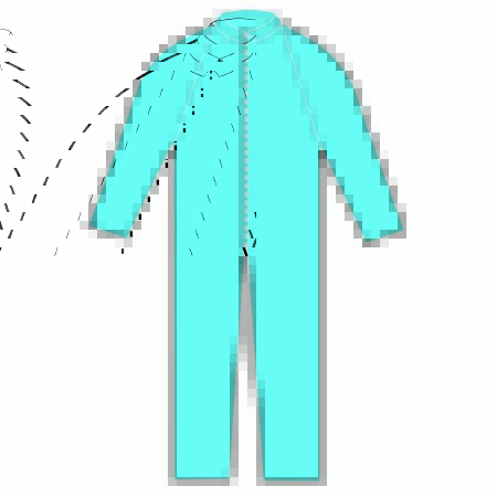 O&M Halyard Inc Coverall Large Blue Disposable - 75631