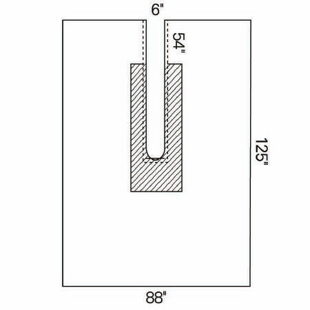O&M Halyard Inc Surgical Drape Large Ortho U-Drape 88 W X 125 L Inch Sterile - 89311