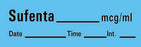 Timemed - Drug Label Anesthesia Label Tape Sufenta_mcg/mL Date_Time_Int Blue 1/2 X 1-1/2 Inch - AN-147