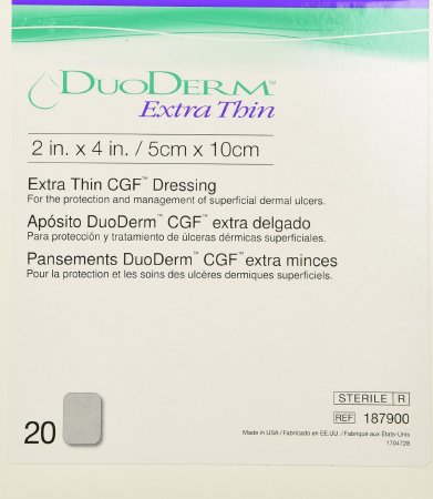 Convatec DuoDERM Extra Thin Hydrocolloid Dressing 2 X 4 Inch Rectangle Sterile - 187900