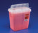 Cardinal In-Room Sharps Container 1-Piece 16-1/4 H X 13-3/4 W X 6 D Inch 3 Gallon Translucent Red Horizontal Entry Lid - 85221R