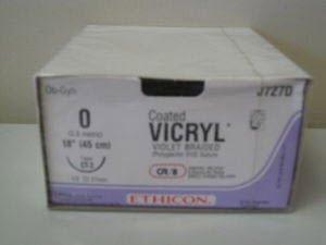 J & J Healthcare Systems Coated Vicryl Suture with Needle Absorbable Coated Violet Suture Braided Polyglactin 910 Size 0 18 Inch Suture 1-Needle 26 mm Length 1/2 Circle Taper Point Needle - J727D