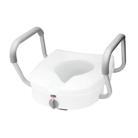 E-Z Lock - Raised Toilet Seat with Arms 5 Inch Height White 300 lbs. Weight Capacity - FGB311C0 0000