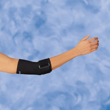 Deroyal - Elbow Sleeve With Support Strap DeRoyal Medium Pull-On / Hook and Loop Strap Closure Left or Right Elbow 10 to 11 Inch Forearm Circumference Black - NE7728-73