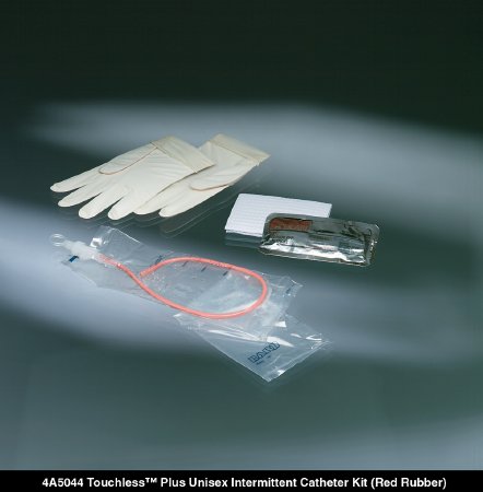 Bard Touchless Plus Intermittent Catheter Kit Closed System / Unisex 14 Fr. Without Balloon Red Rubber - 4A5044