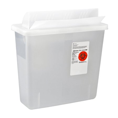 In-Room - Sharps Container 16-1/4 H X 13-3/4 W X 6 D Inch 3 Gallon Translucent Base / Translucent Lid Horizontal Entry Flap Lid - 85221