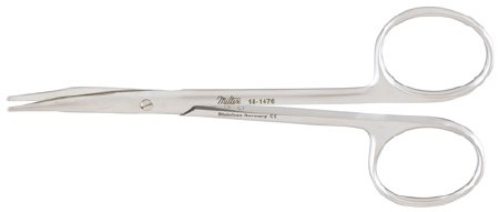 Miltex - Tenotomy Scissors Stevens 4-1/2 Inch Length OR Grade German Stainless Steel NonSterile Finger Ring Handle Curved Blade Blunt Tip / Blunt Tip - 18-1476