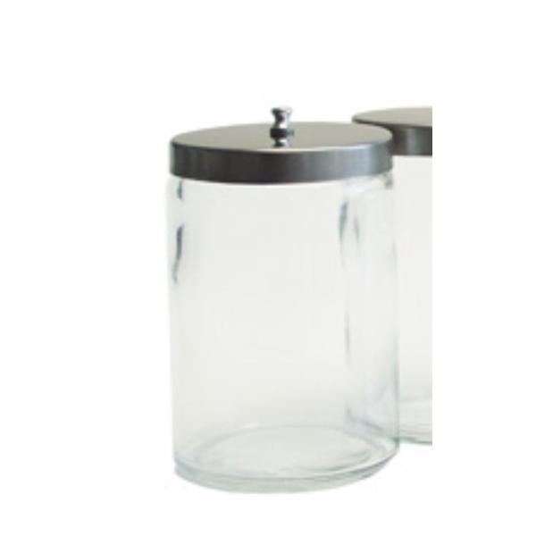 Graham-Field/Everest &Jennings Jar Sundry 7X4-1/4" Clear Flint Glass With Aluminum Cover Ea - 3458EA