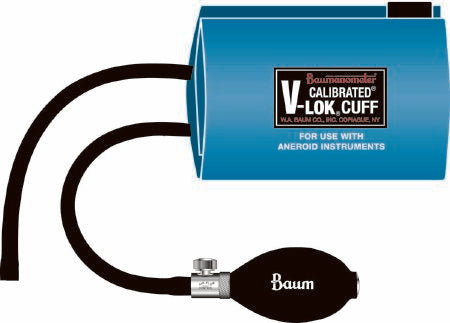 W.A. Baum Calibrated V-Lok Blood Pressure Cuff, Inflation Kit Adult Arm Medium 25 - 35 cm Polyester - 1820