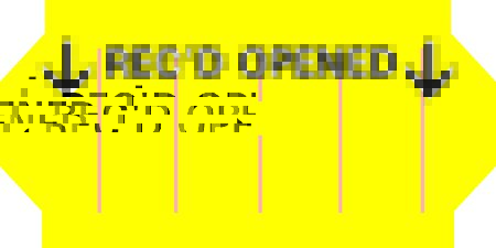 TXII - Pre-Printed Label Advisory Label Yellow Received Opened Black Quality Control Label 1/2 X 1 Inch - TX-RO
