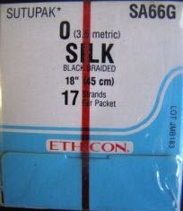 J & J Healthcare Systems Perma - Hand SUTUPAK Suture without Needle Braided Silk Nonabsorbable Coated Size 0 18 Inch Suture - SA66G