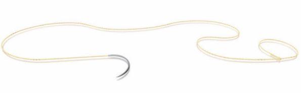 J & J Healthcare Systems Monocryl Plus Suture with Needle Absorbable Uncoated Undyed Suture Poliglecaprone 25 with Irgacare MP Suture Size 4-0 15 cm Suture 1-Needle 17 mm Length 1/2 Circle Taper Point Needle - SXMP1B434
