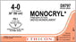 Monocryl - Suture with Needle Absorbable Uncoated Undyed Suture Monofilament Poliglecaprone Size 4 - 0 36 Inch Suture 1-Needle 24 mm Length 3/8 Circle Precision Point - Reverse Cutting Needle - D8797