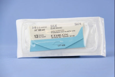Perma - Hand SUTUPAK - Suture without Needle Braided Silk Nonabsorbable Coated Size 3 - 0 24 Inch Suture - SA74H